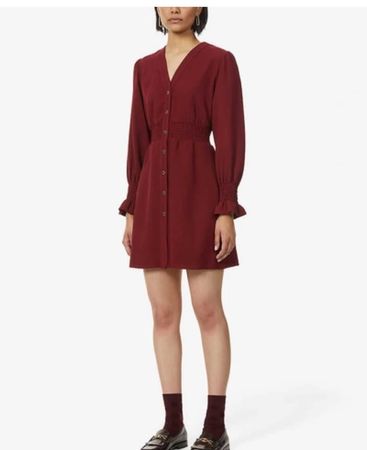 Sandro mini dress 34 burgundy