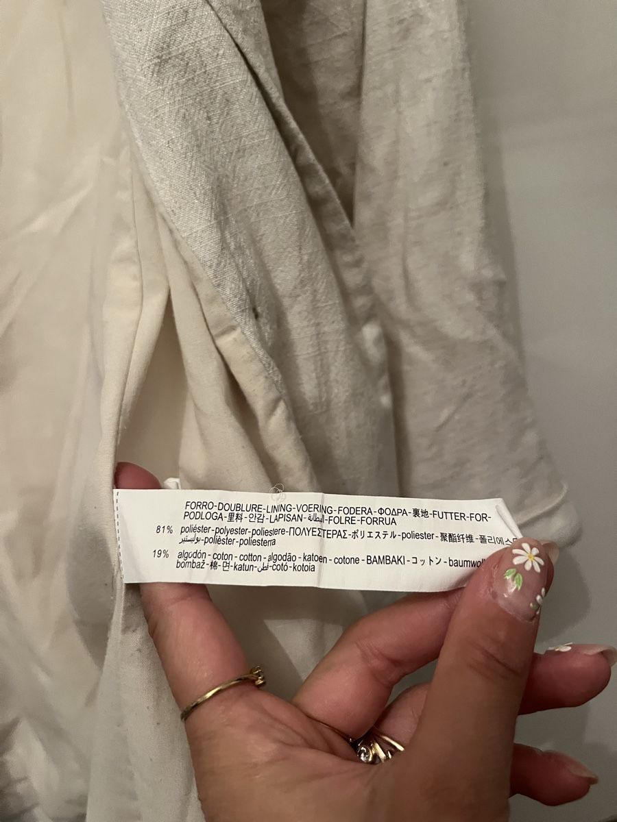 Stradivarius Giacche: Blazer en lin élégant blanc beige – Nuovo (secondo la descrizione) da Aigle venduto da sow_m7gm 9