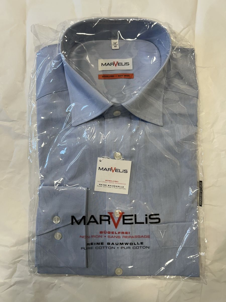 Camicie: Nigelnagelneues Herrenhemd blau – Nuovo e nell'imballaggio originale da Zürich venduto da sop_82jx