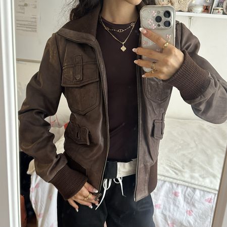 Vintage Leather Goosecraft Bomber Jacket M