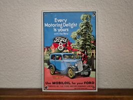 Emailschild Ford V8 Limited USA Oldtimer Logo Emaille Schild