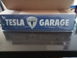 Blechschild-TESLA GARAGE -46 x 10 CM