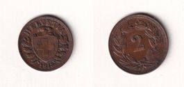 Schweiz 2 Rappen 1918 wenig gebraucht - seltener Jahrgang!