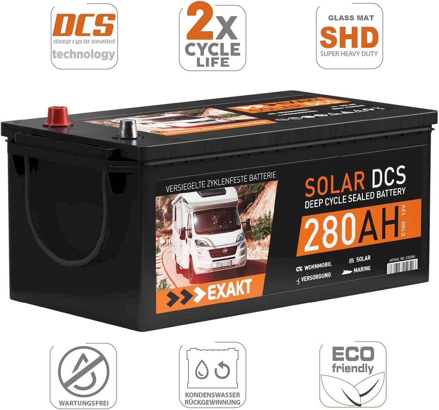 Panneaux solaires: EXAKT Solarbatterie 280Ah 12V – Neuf avec emballage d'origine à Bottighofen par zaap 1