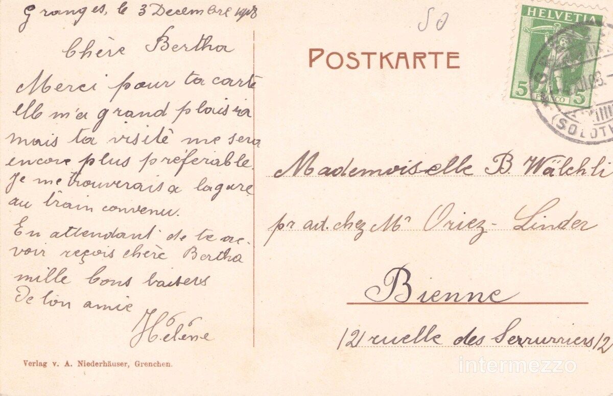 Ansichtskarten: Grenchen SO // 1908 Totalansicht – Gebraucht aus Basel von intermezzo12 1