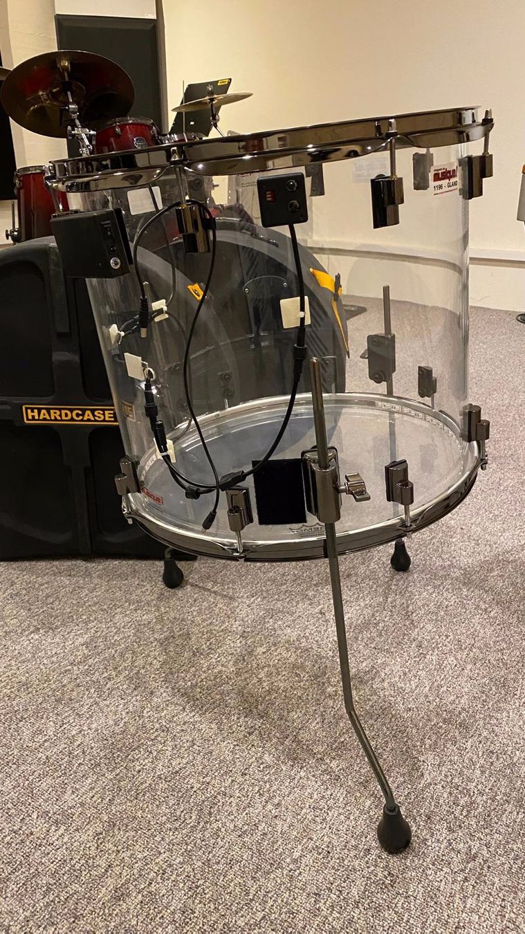 Musikinstrumente: Floor Tom Drumcraft 18'' x16 A8 Acryl clear, avec Hardcase – Gebraucht aus Gland von musiquegland 2
