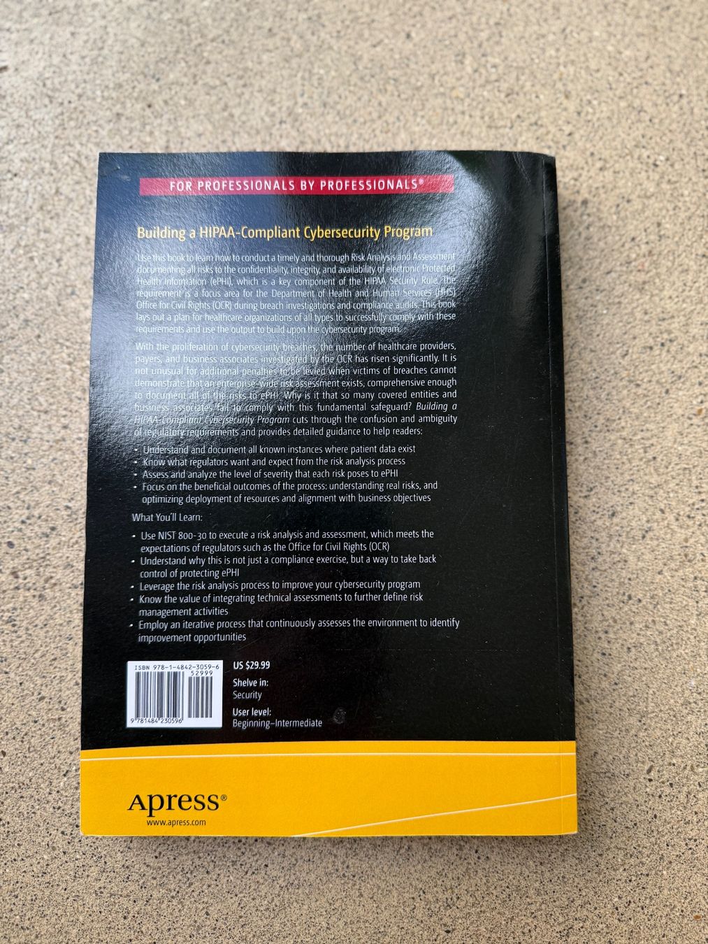 Libri: Building a HIPAA-Compliant Cybersecurity Program – Usato da Basel venduto da ZBSL 1