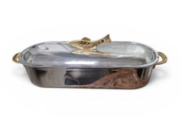 Poissoniere en acier inox et laiton