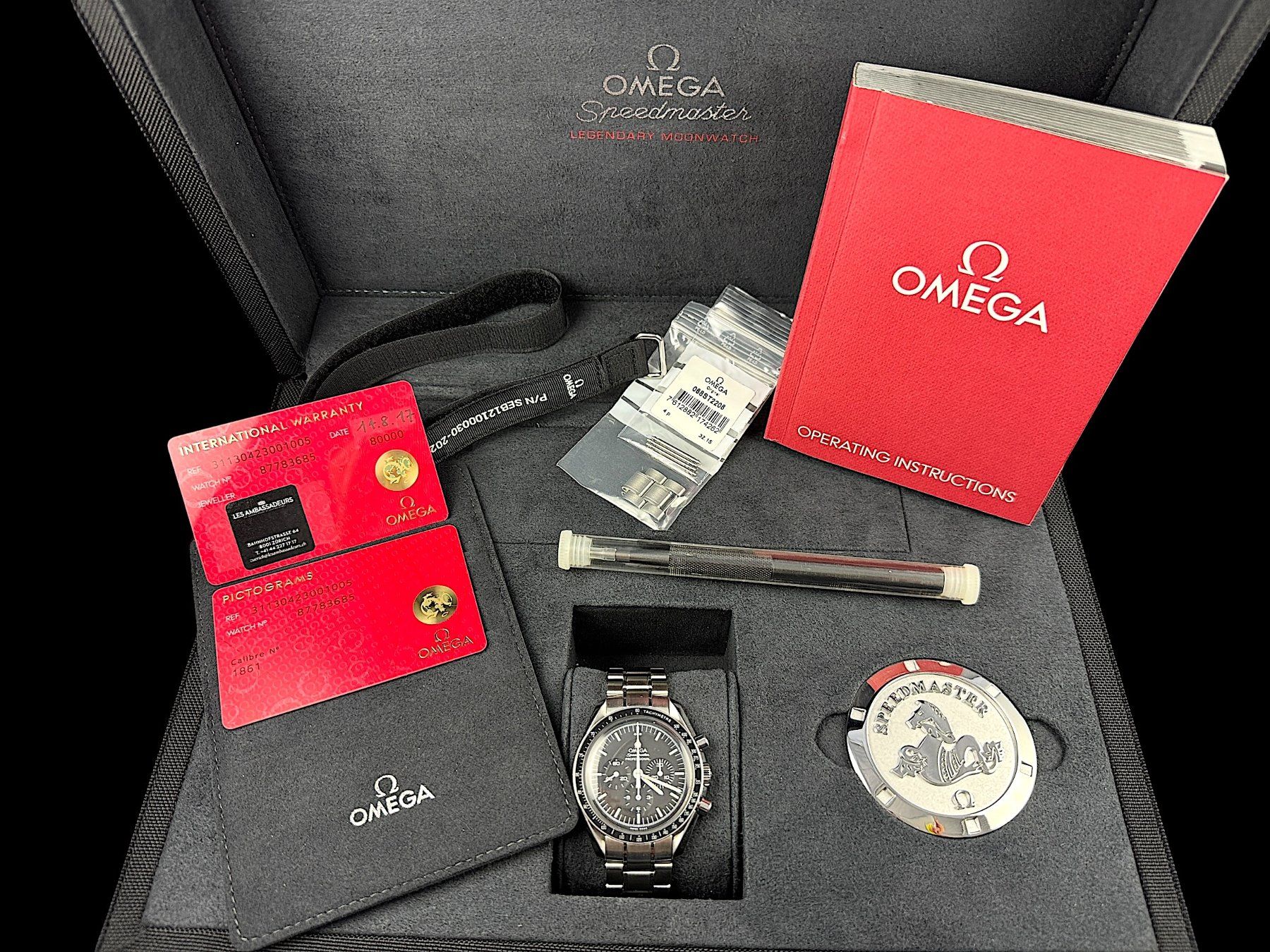 Omega Uhren: Omega Speedmaster Moon Automatic 42mm Fullset 2017 *U1332 – Gebraucht aus Zürich von GalerieInauen 1