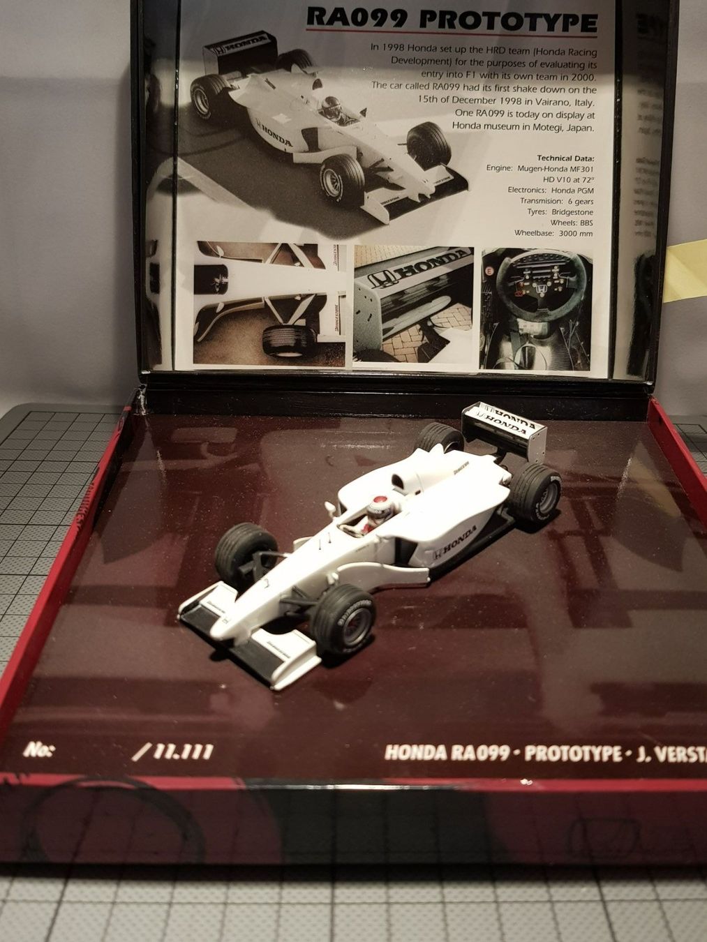 Honda Modellini d'auto: Honda RA099 Prototype 1999 Jos Verstappen – Nuovo e nell'imballaggio originale da Chézard-St-Martin venduto da AlPat-Collections