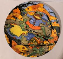 Comical Frogs gone fishing Sammelteller, Priscilla Parker