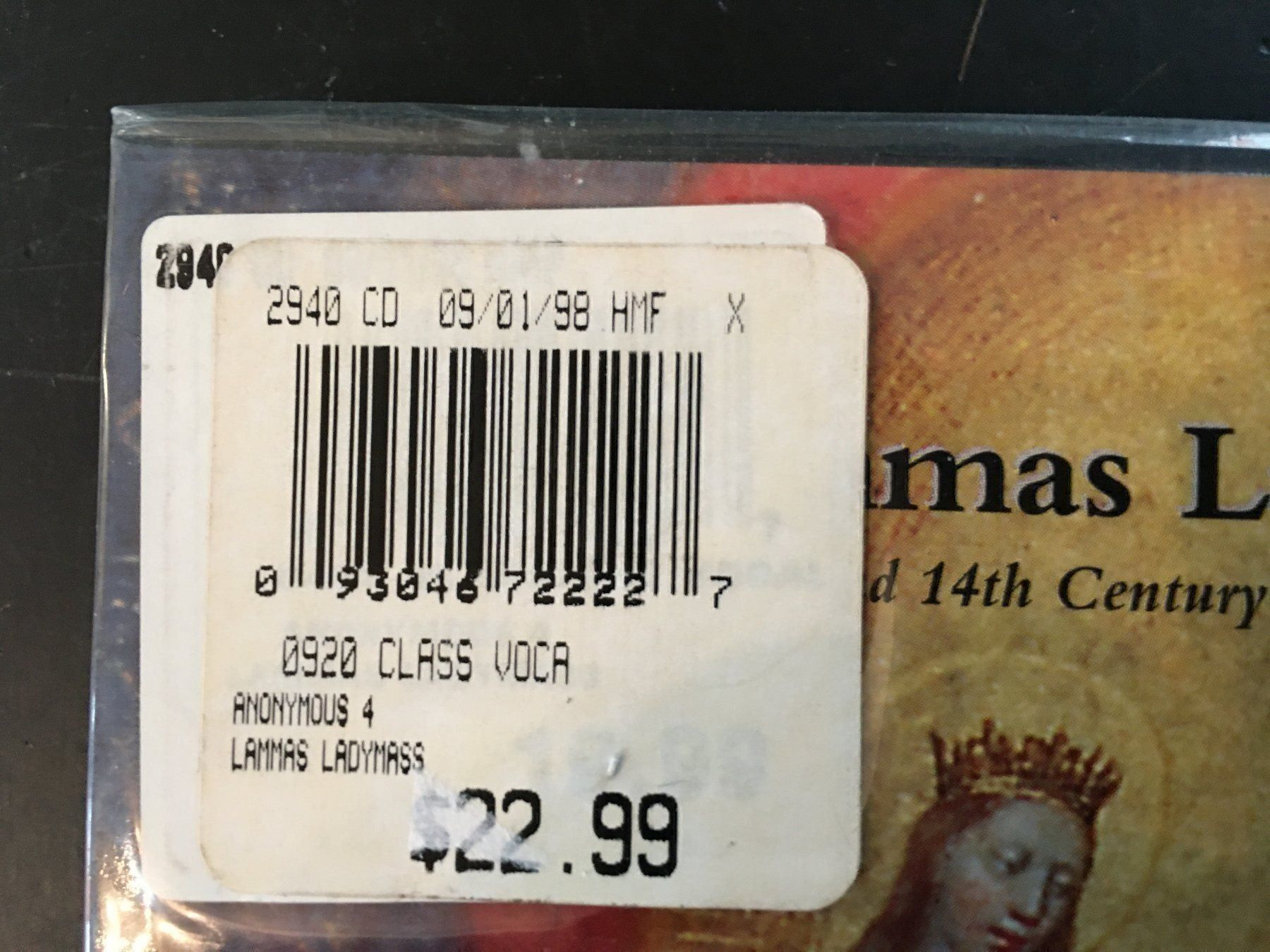 CD: Anonymous 4 – A Lammas Ladymass – Nuovo e nell'imballaggio originale da Oftringen venduto da Vucki 2