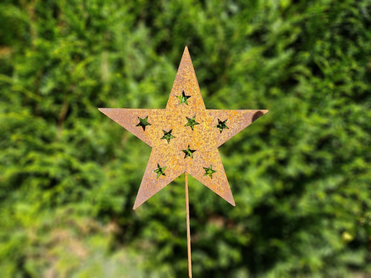 Tutte le decorazioni: Stern am Stab Rost 76cm – Nuovo e nell'imballaggio originale da Matzendorf venduto da Gartendeko-Shop