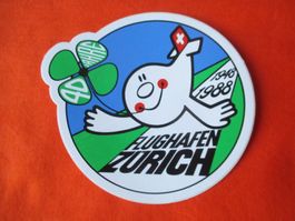 Abziehbild Aufkleber 40 Jahre Flughafen Zürich 1988