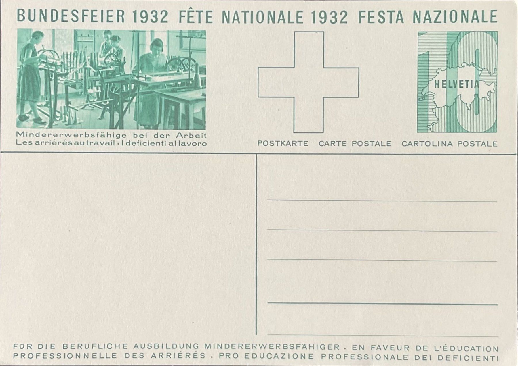 Tutti i francobolli: Bundesfeier-Postkarten 1932; Nr. 55c und 56e – Nuovo (secondo la descrizione) da Luzern venduto da 19primeln 2