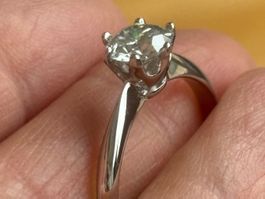 🌹Luxus Elegante17/7 Ring 1ct. Solitär Zirkonia Farbe:Silber