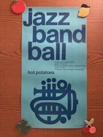 🩵🎷 Vintage Jazz Band Ball Poster, 1970 guter Zustand