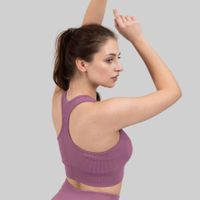 Damen Sport BH High Support Nahtlos XL Flieder Rosa YAKWARY