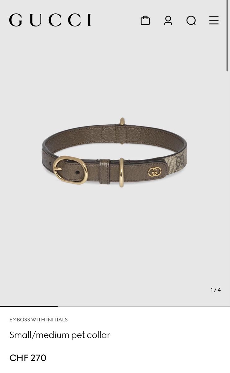 Gucci Guinzagli & Collari: Gucci Pet Collar - Small/Medium Dog Collar - Chic Accessory – Nuovo (secondo la descrizione) da Aarburg venduto da roc_9n2c 3