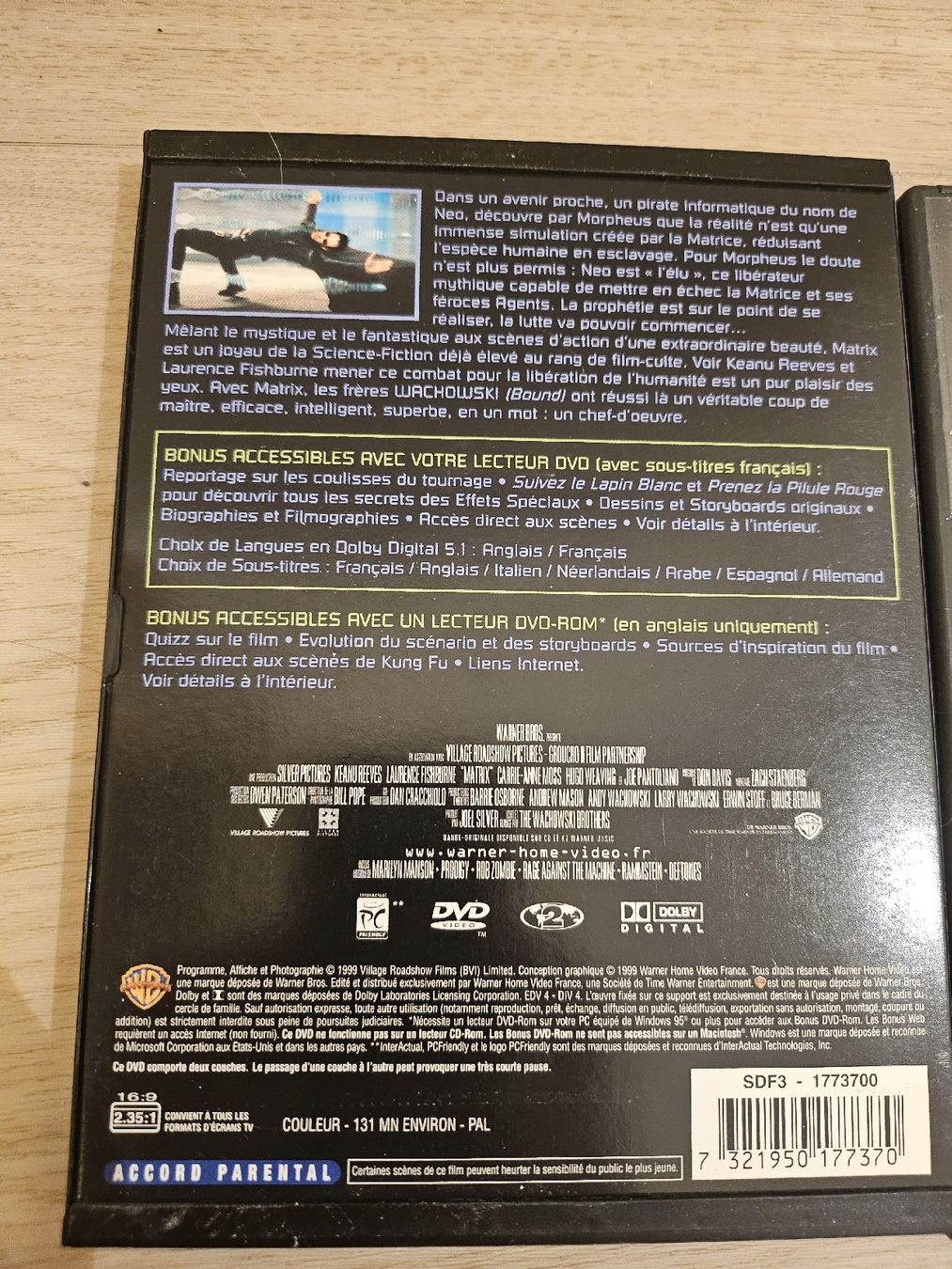 Tutti i DVDs: DVD Matrix + Matrix Reloaded - Double DVD – Usato da La Joux FR venduto da car_ck96 1