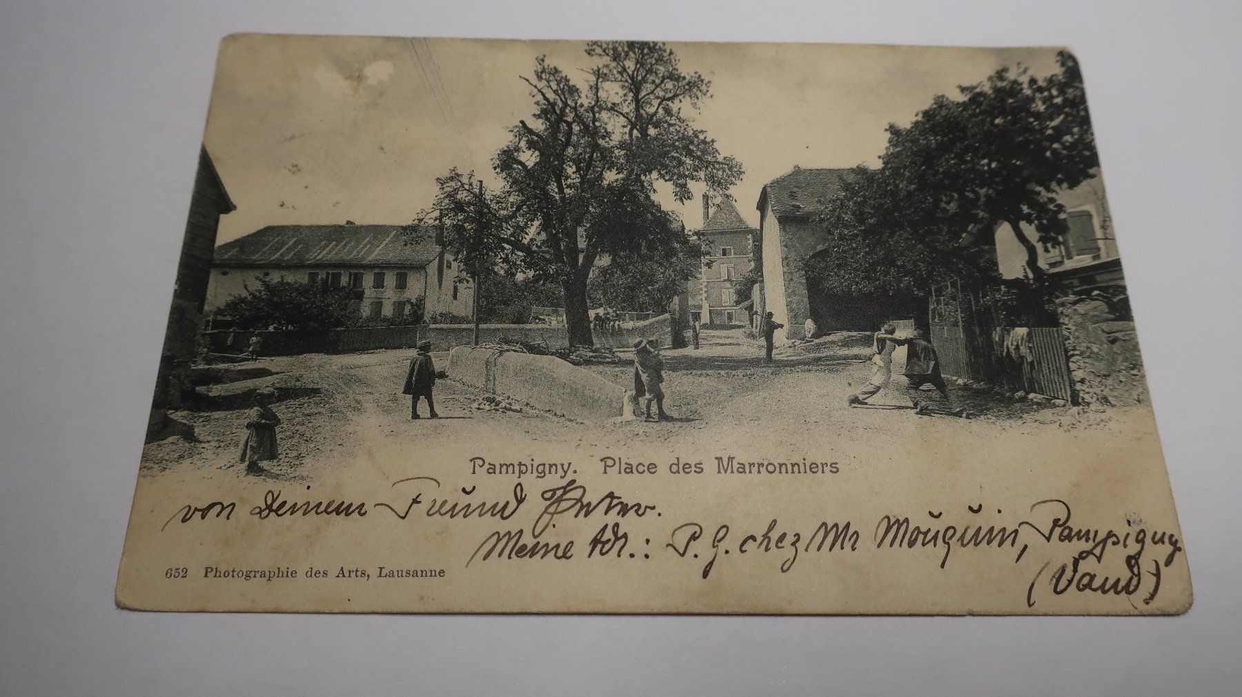 Cartoline postali: Pampigny. Place des Marronniers.  1909 – Difettoso da Cormoret venduto da Pascalll2001 2