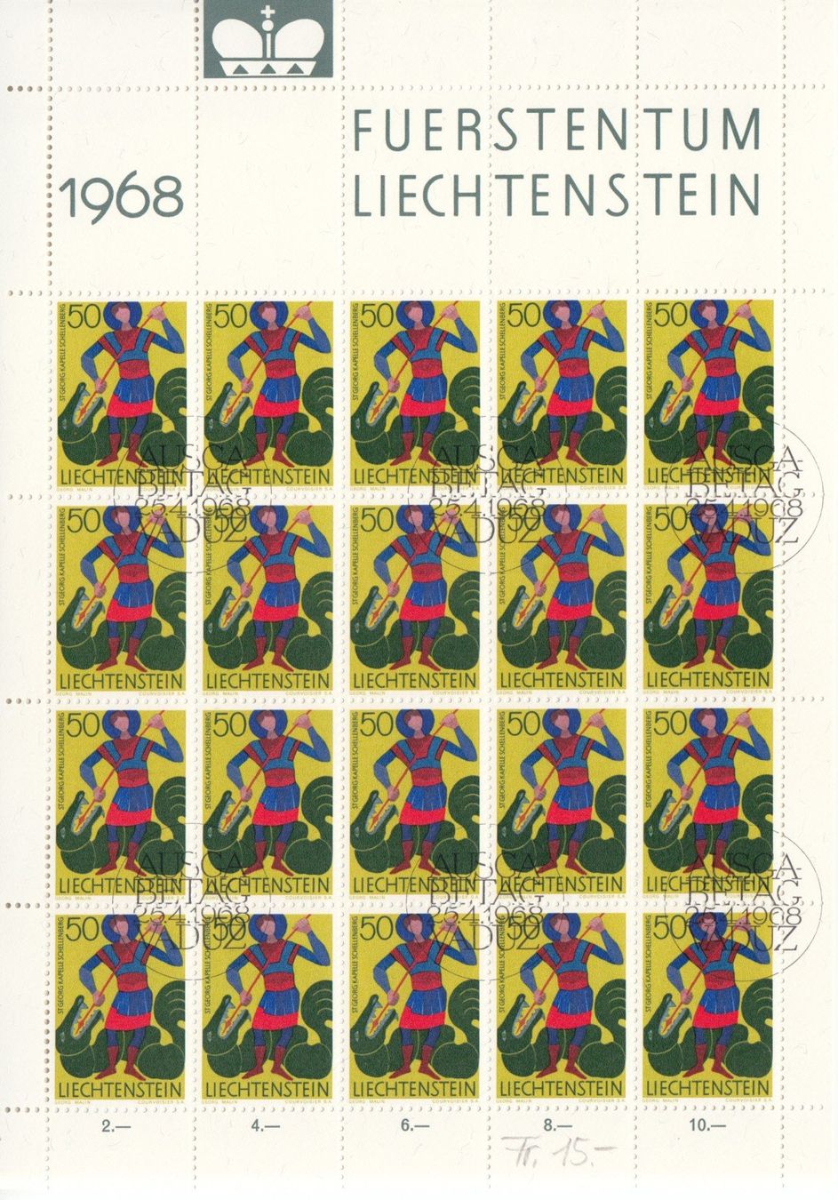 Tutti i francobolli: LBK 422 - 430 Bogen mit ET – Usato da Bürglen TG venduto da StampGraf 4