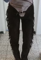 Wildleder Chaps mit Fransen braun Grösse XS