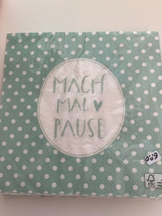 Servietten Vintage&amp;quot; MACH MAL PAUSE&amp;quot; | Kaufen auf Ricardo