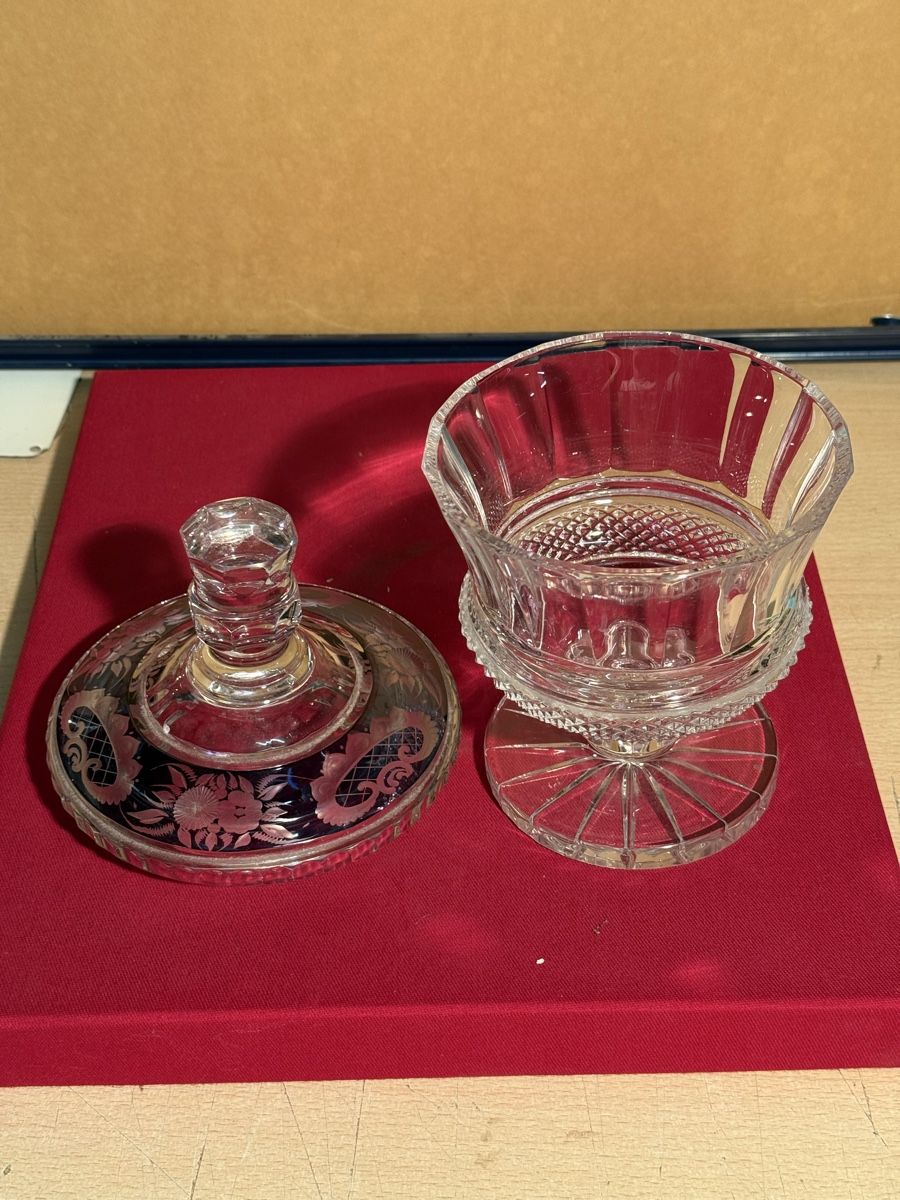 Zuccheriere: ANTIQUE BOHEMIAN RUBY CANDY DISH Bonbonniere – Usato da Lausanne venduto da vas_mbk2 5