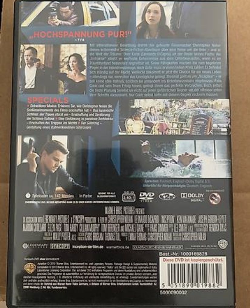 Alle DVDs: INCEPTION – Gebraucht aus Rickenbach b. Wil von Tanjaw8 1