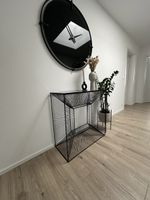 Moderner Konsolentisch Kare aus Metalldraht, schwarz, 80x35c