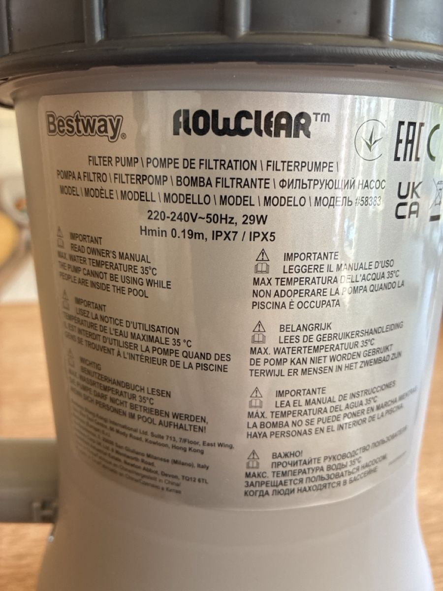 Bestway Accessori per Piscine: Bestway Flowclear Filterpumpe - Sauberes Poolwasser! – Nuovo e nell'imballaggio originale da Rüttenen venduto da fch_6gfj 2