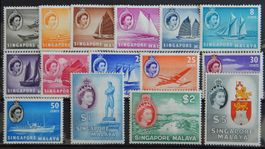 Singapore British Kat. 28-42 * 1955 Kat. 90 Euro