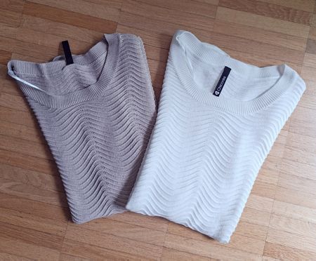 ⭐️NEU⭐️ Set: 2 Shirts/Tops, kurzarm, Gr. M, beige & weiss