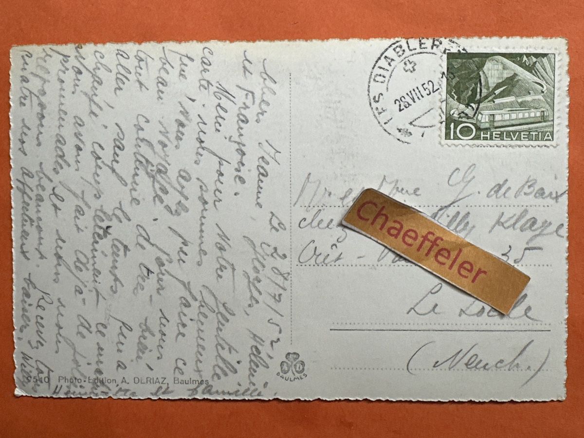 Cartoline postali: 1952 Les Diablerets. Club Rambert – Usato da Zürich venduto da Chaeffeler 1