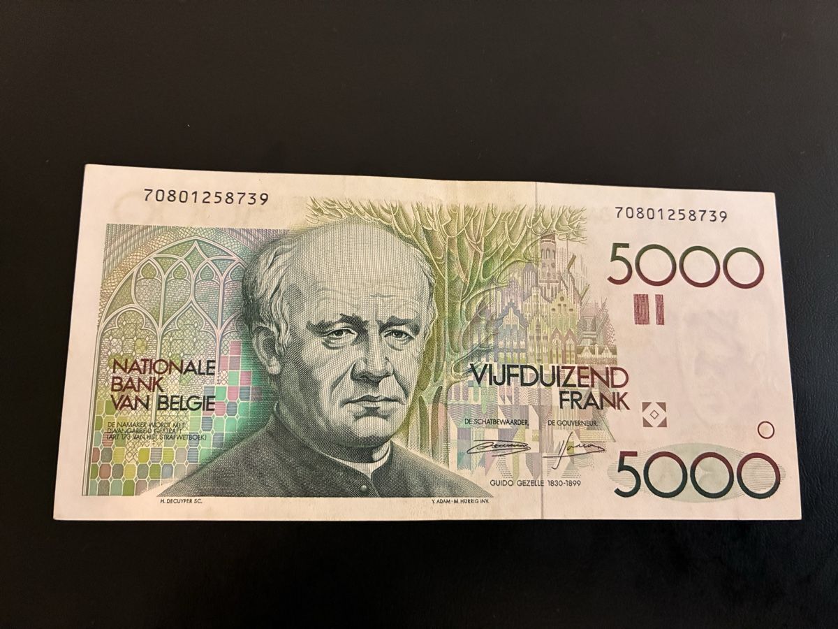 Banconote: 5000 Frank belgische  – Usato da Dällikon venduto da Woldbanknoten