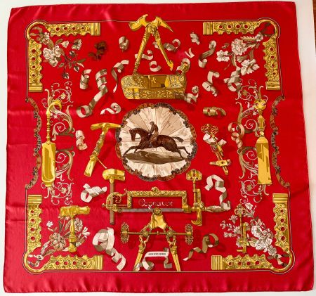 Superbe foulard HERMES-Paris "Copeaux" 1998 + box original