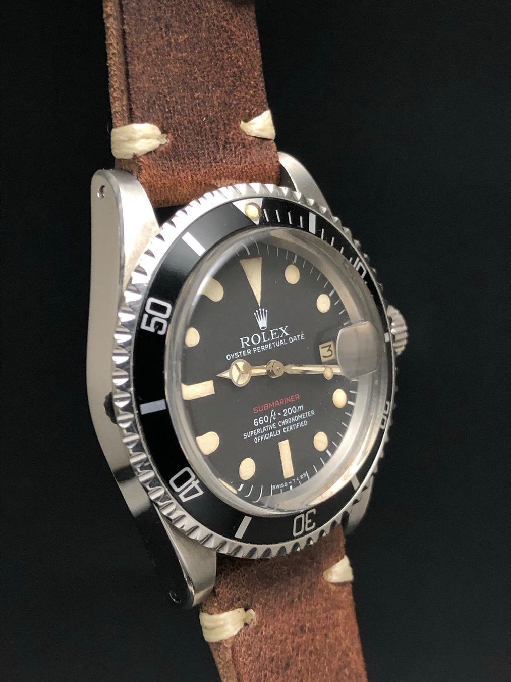 Rolex Orologi: Rolex Vintage Submariner Red Ref. 1680 Patina Dial Mint' – Usato da Morges venduto da 24time 2