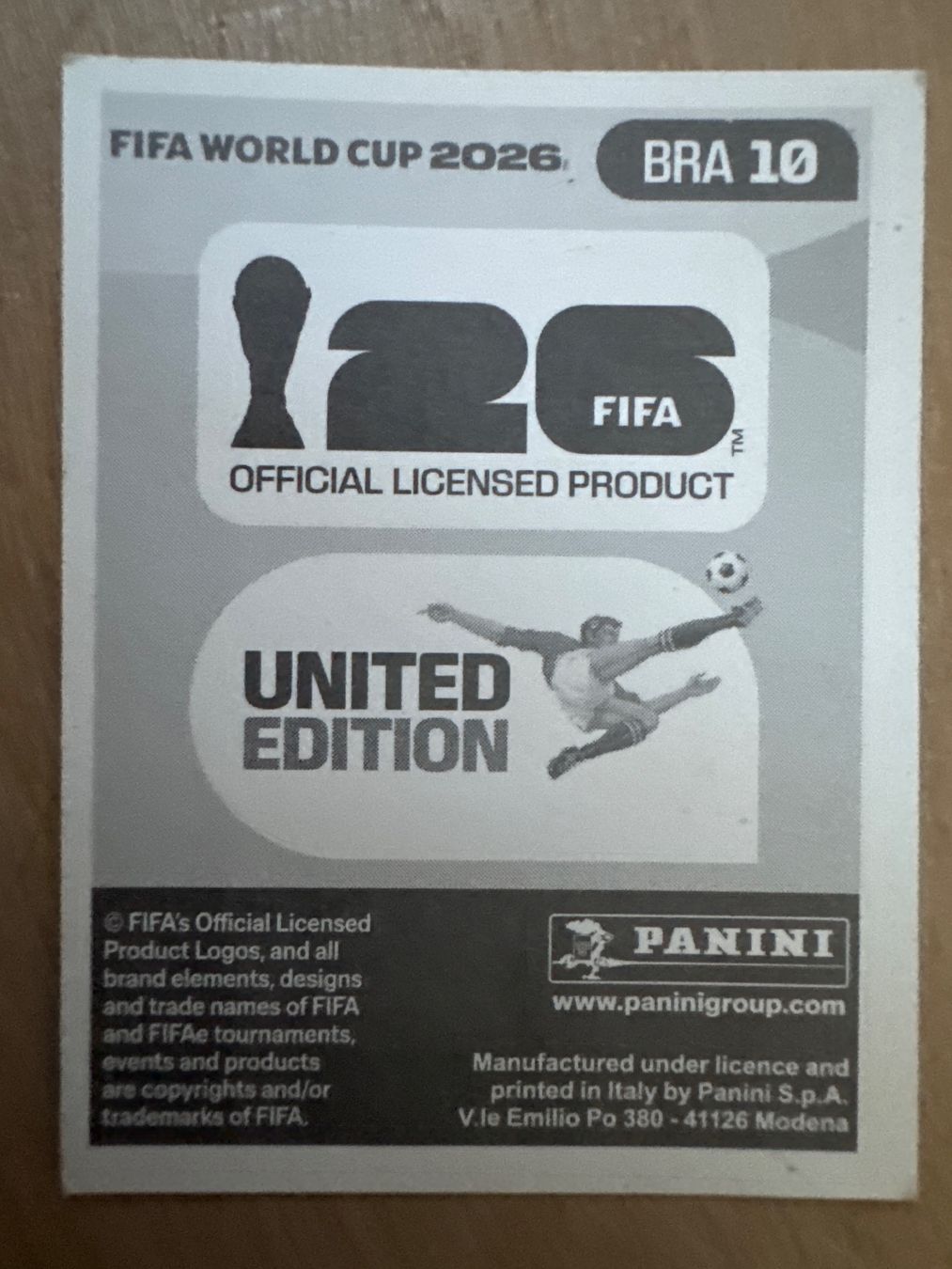 Panini Sammelbilder & Trading cards: Panini 2026 BRA 10 – Gebraucht aus Lausanne von FabienA 1