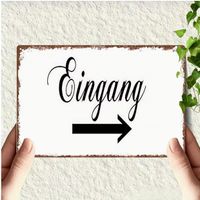 NEUES Metall Schild Eingang mit Pfeil nach rechts - 226043