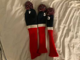Golf Headcover Set gestrickt: Driver, 3er und 5er Holz