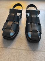 black leather sandals 