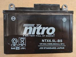Aprilia, Piaggio, Honda Roller Batterie NITRO NTX6.5L-BS Neu