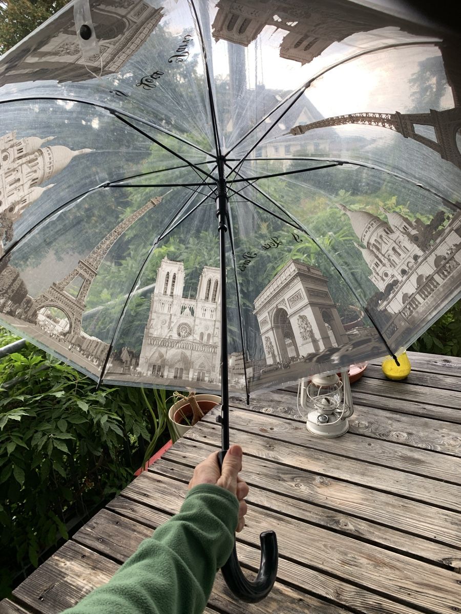 Ombrelli: Regenschirm durchsichtig mit Paris-Motiven – Usato da Uster venduto da Flummi 7