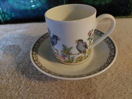 Moccatasse, von Hutschenreuther, Vogelmotiv, Sammlerstück!
