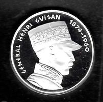 999,9 Feinsilber Medaille General Guisan, 40 Jahre Frieden