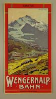 WENGERNALP-BAHN, PROSPEKT IN LITHOGRAPHIE, PANORAMA UM 1910