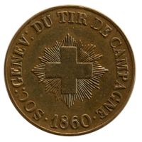 Jeton Société Genevoise de Tir de Campagne 1860 Messing