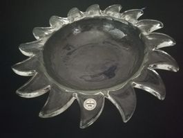 Schale Sonnenform transparent Hergiswiler Glas