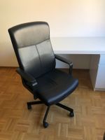 Ikea Bürostuhl schwarz aus Leder